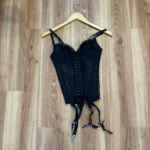 L'Agent By Agent Provocateur Black Rosalyn Basque Push-Up Bustier Sz 34B - Picture 8 of 12